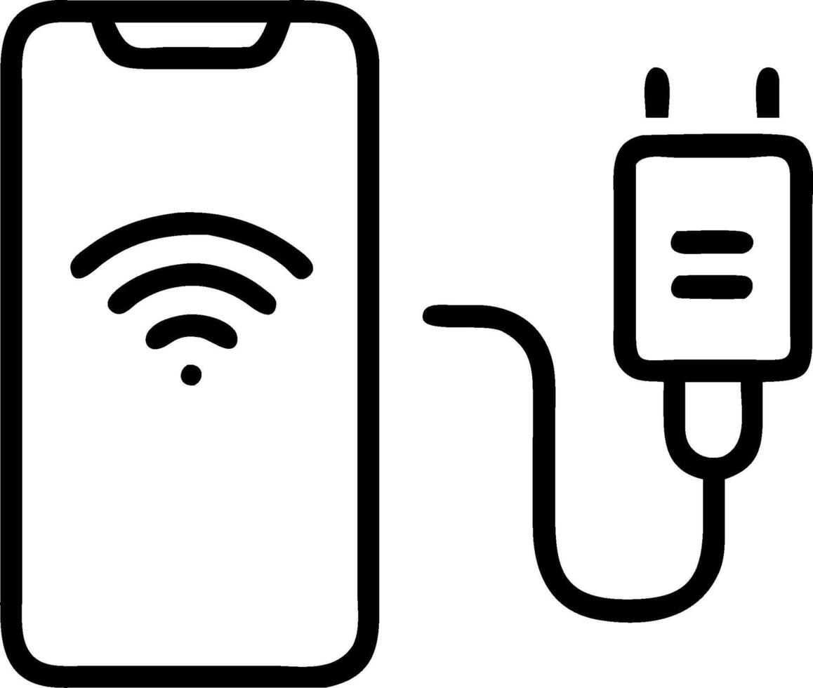 EV charger and a smartphone app symbolizing digital connectivity with ample space for text. concept as An EV charger and a smartphone displaying a charging app r vector