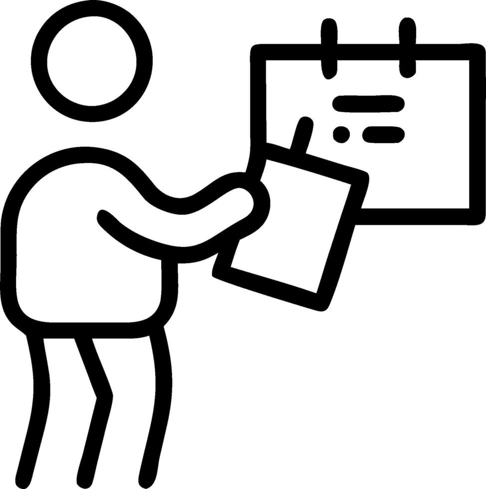 Event Planner with Calendar and Invitation concept as An event planner reviewing a calendar and holding an invitation set against a whimsical background offering vector