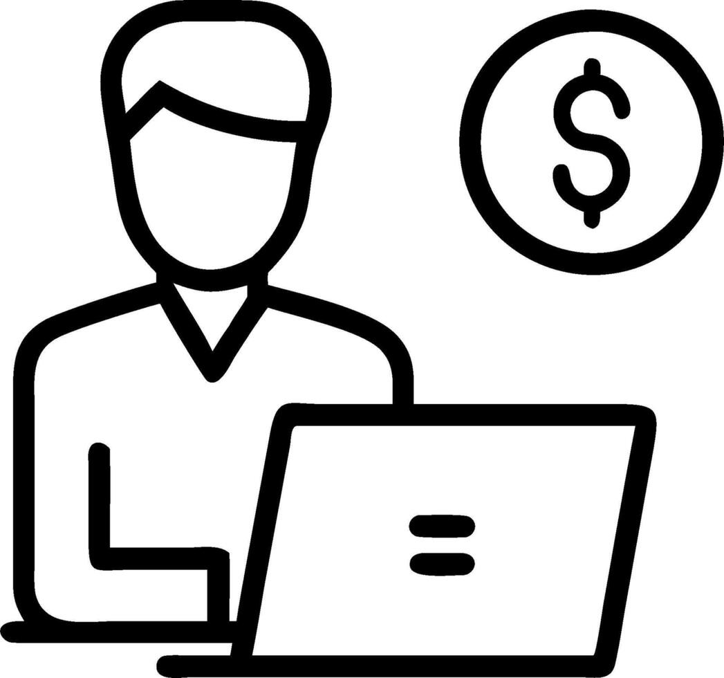 Financial advisor analyzing stock valuation reports concept as A financial advisor in an office analyzing stock valuation reports on a laptop highlighting expert vector