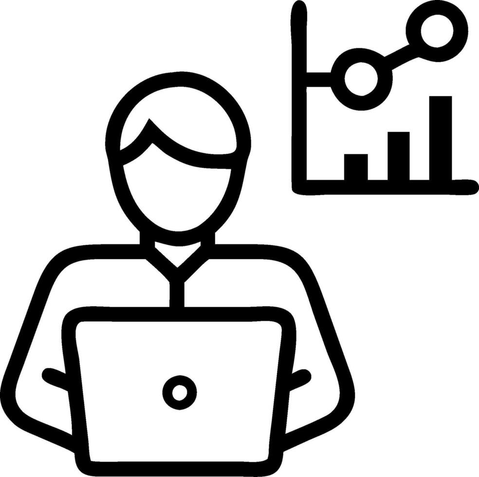 Financial Data Scientist with Laptop and Data Models in High Tech Lab concept as Long shot of a financial data scientist using a laptop and analyzing data models vector
