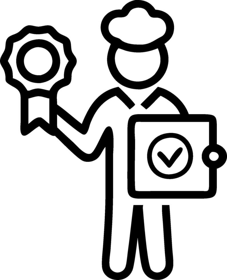 Food Quality Technician with ISO Badge and Test Results concept as A food quality technician holding an ISO badge and test results set against a dreamy backgroun vector