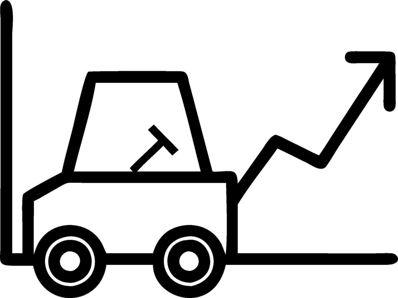 Forklift and a profit trend line symbolizing financial trends in double exposure with copy space. concept as A forklift blended with a profit trend line represen vector