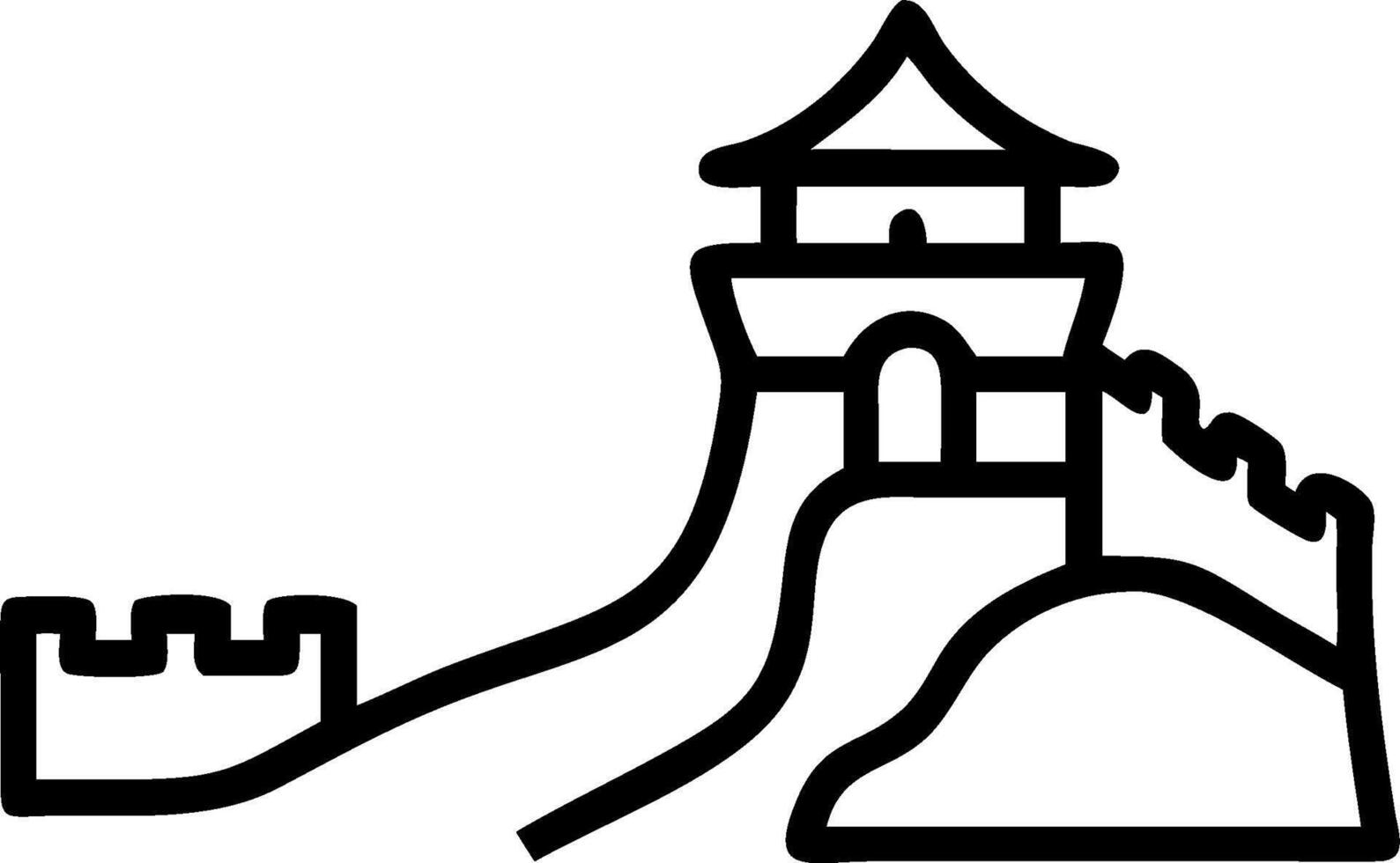 Great Wall and Chinese Pagoda concept as Great Wall of China with a pagoda and ample copy space symbolizing the rich heritage and landmarks of China. in Photo St vector