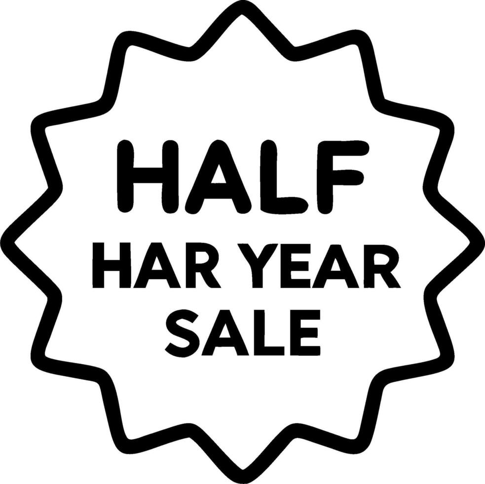 Half year sale symbol with copy space for project planning concept as An artistic rendering of a half year sale symbol with spacious copy space suitable for proj vector