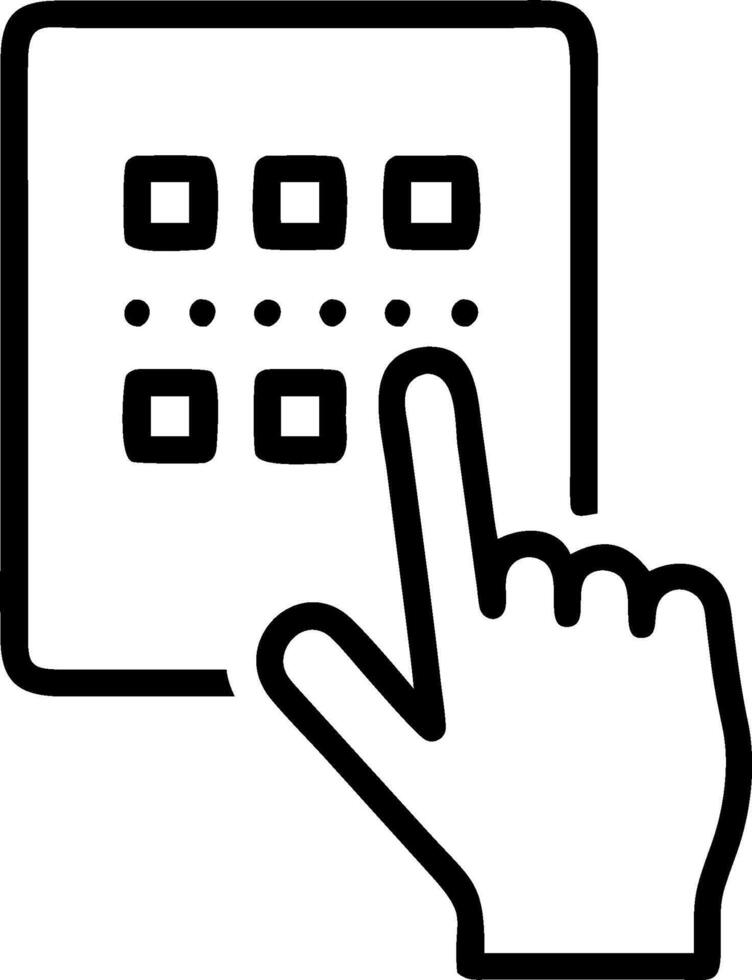 Hand Entering Code on Tablet concept as A hand entering an authentication code on a tablet with a clean background offering space for text or design elements. in vector