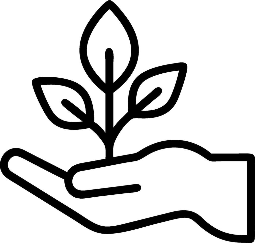 Hand holding a cut leaf in a green field concept as A hand gently holding a cut leaf in a lush green field symbolizing environmental responsibility and sustainab vector
