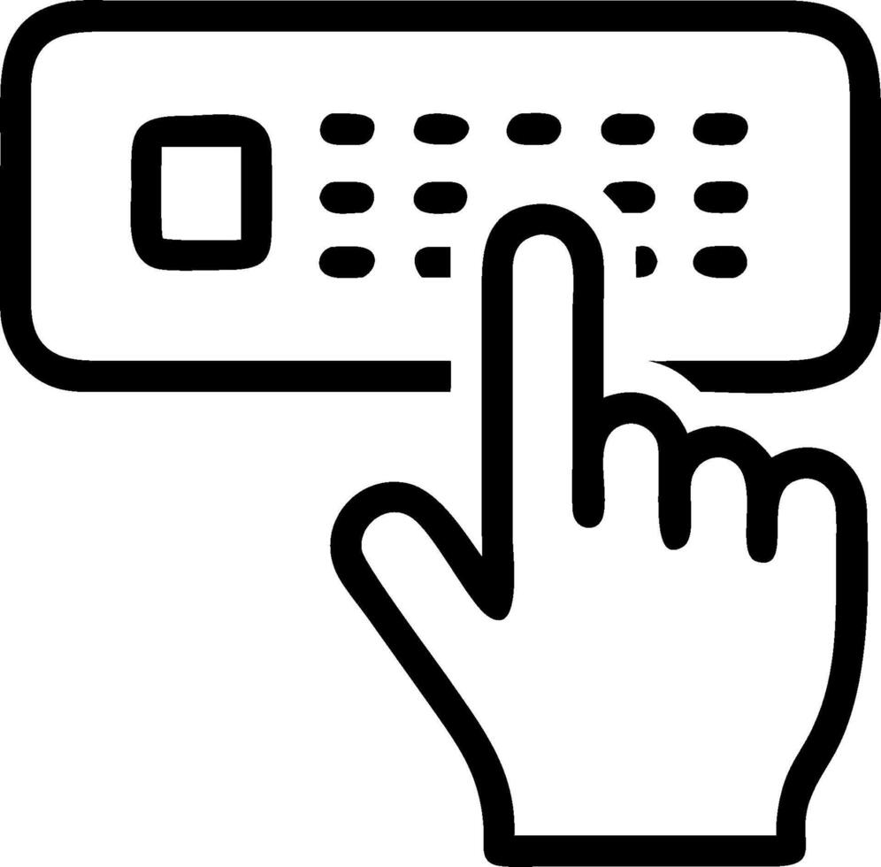 Hand Typing Code on Mobile Keyboard concept as A hand typing an authentication code on a mobile keyboard set against a plain background with room for additional vector