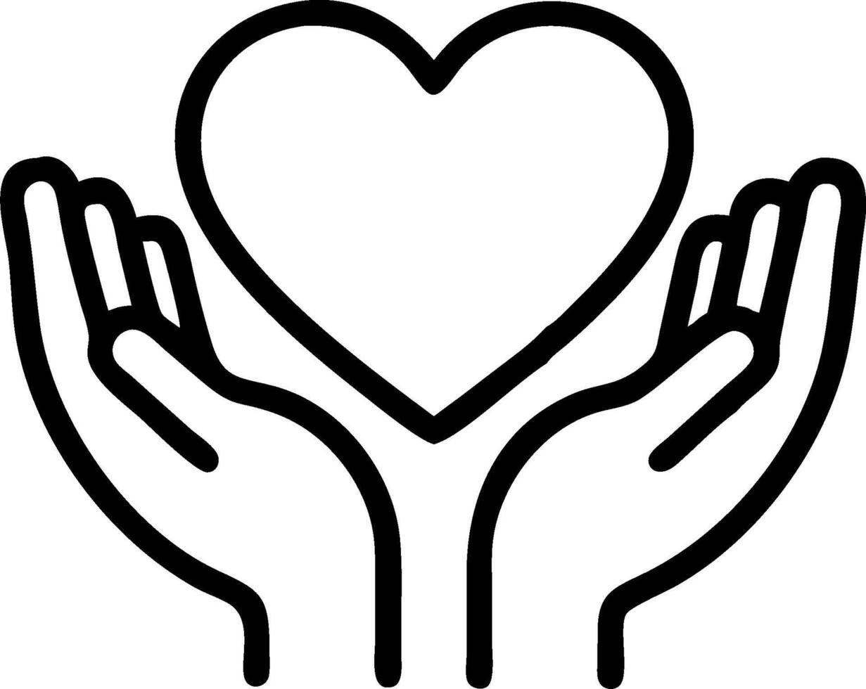 Heart and Open Arms concept as A heart with open arms and ample copy space symbolizing readiness and welcome in a hug. in Photo Stock Concept vector