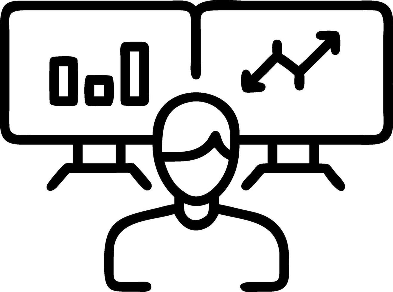 Hedge fund manager analyzing stock performance and valuation concept as A hedge fund manager in a modern office analyzing stock performance and valuation on mult vector