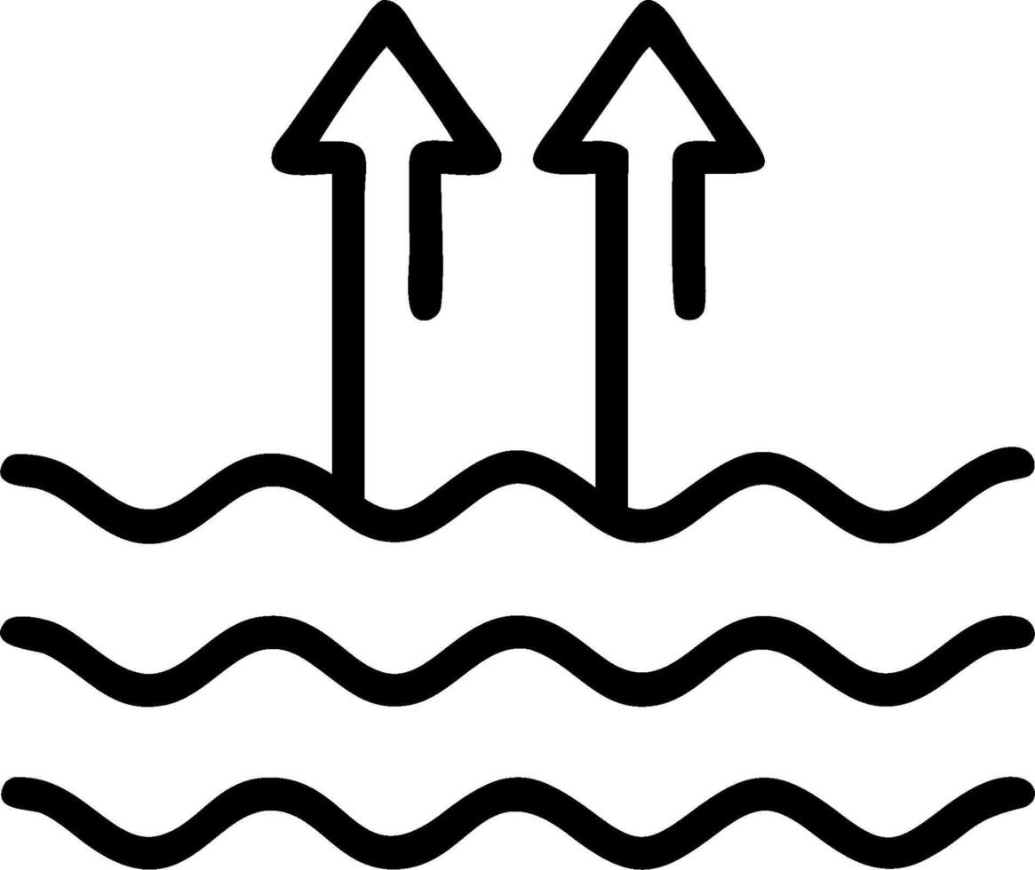 High tide and low tide symbolizing high and low water levels with ample space for text. concept as High tide and low tide representing high and low water levels vector