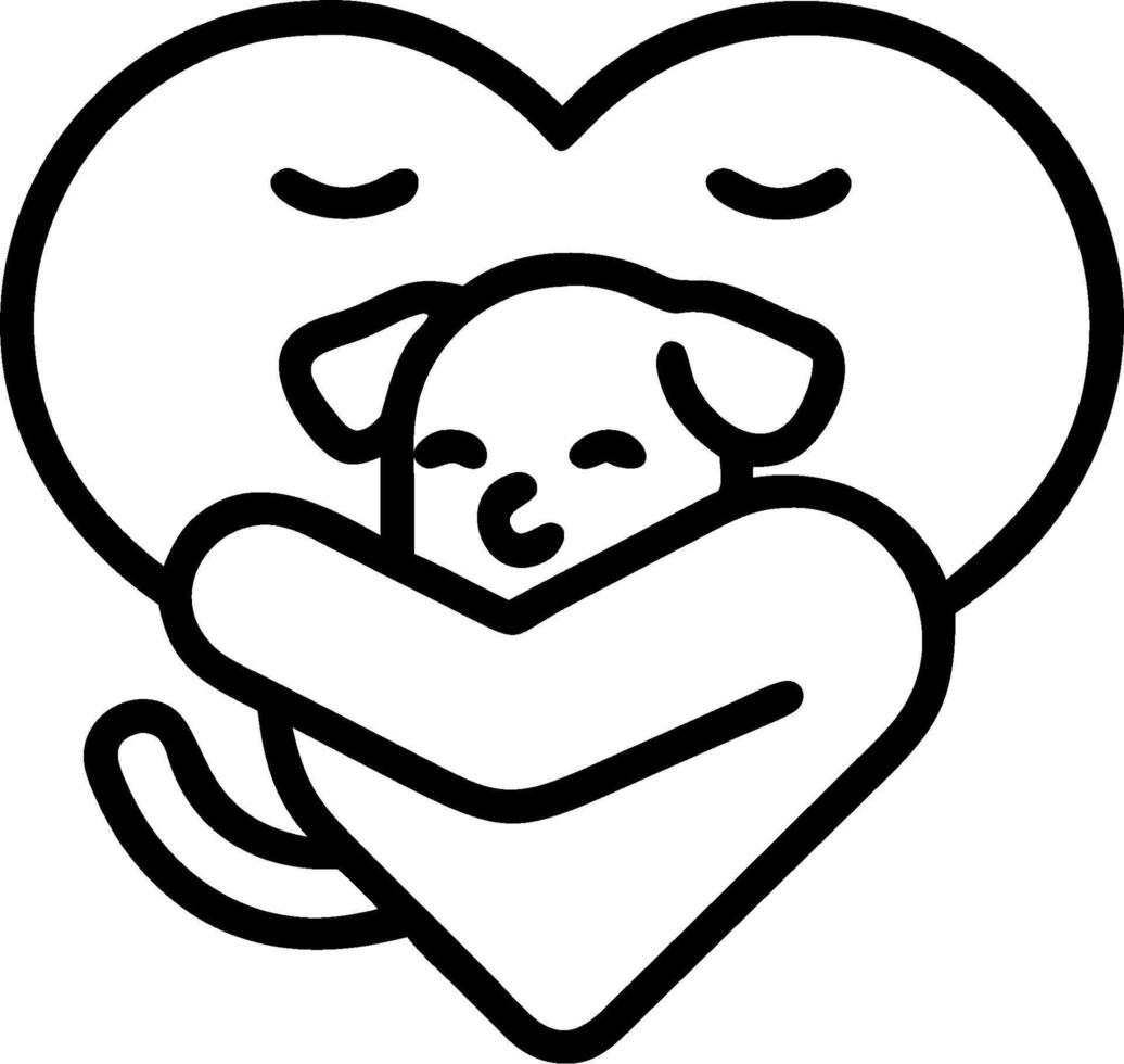 Hugging Animals and Heart concept as Hugging animals with a heart symbol and ample copy space representing affection and warmth in a hug. in Photo Stock Concept vector