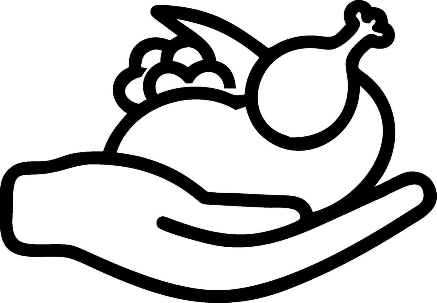Human hands holding a turkey and cranberries with copy space. concept as Human hands holding a turkey and cranberries symbolizing Thanksgiving feast and festivit vector