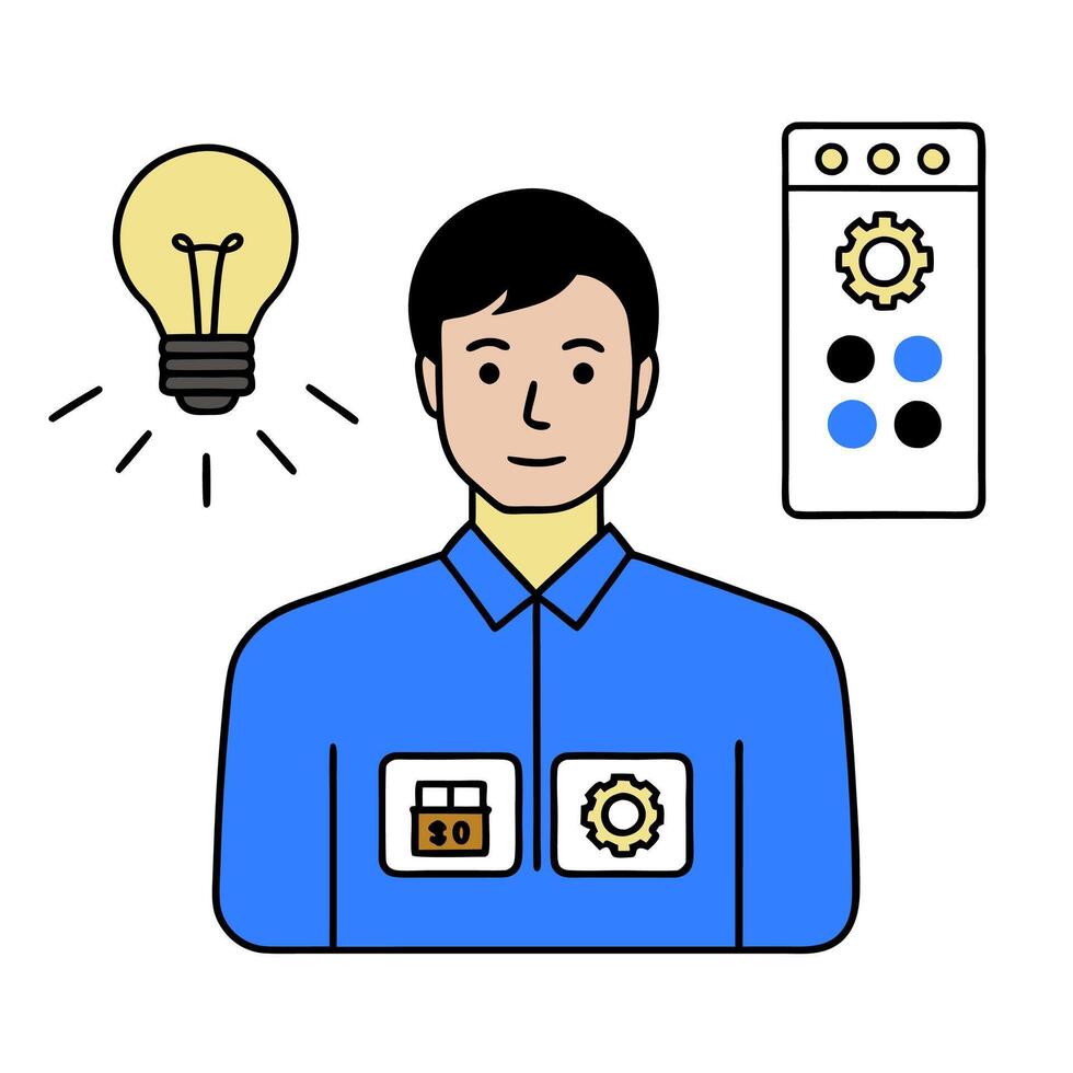 Individual with smart lighting system and tech overlay symbolizing energy efficient smart living in double exposure with copy space. concept as An individual ble vector