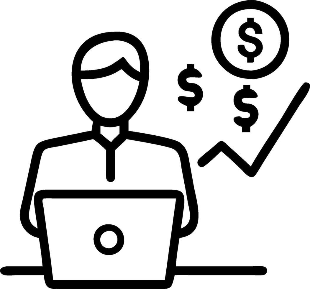 Investment banker evaluating mergers and acquisitions using stock valuation data concept as An investment banker in a high rise office evaluating mergers and acq vector
