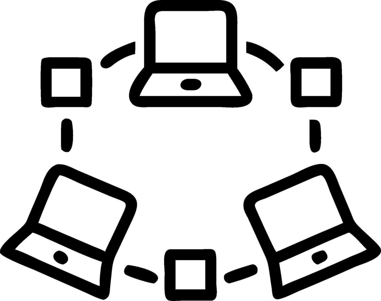 IT team collaborating on a cybersecurity project concept as A illustration of an IT team collaborating on a cybersecurity project using laptops and digita vector