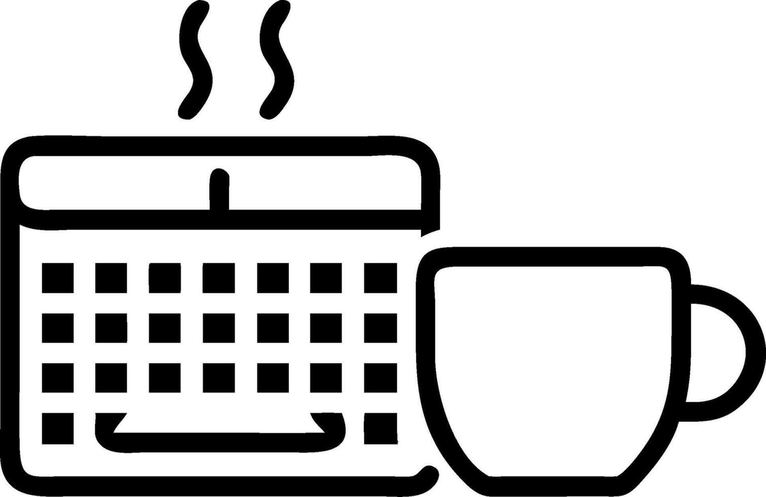 Keyboard and coffee cup icon with copy space for workspace presentations concept as A visually appealing keyboard and coffee cup icon with copy space designed to vector