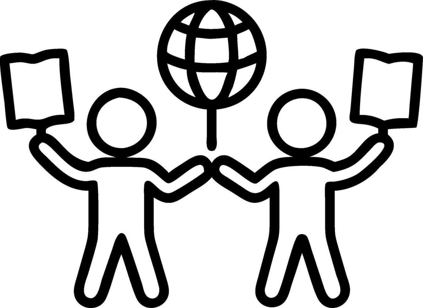 Kids with Maps and Floating School Globe concept as Kids holding maps with a floating school globe behind them set against a blank background offering ample spac vector