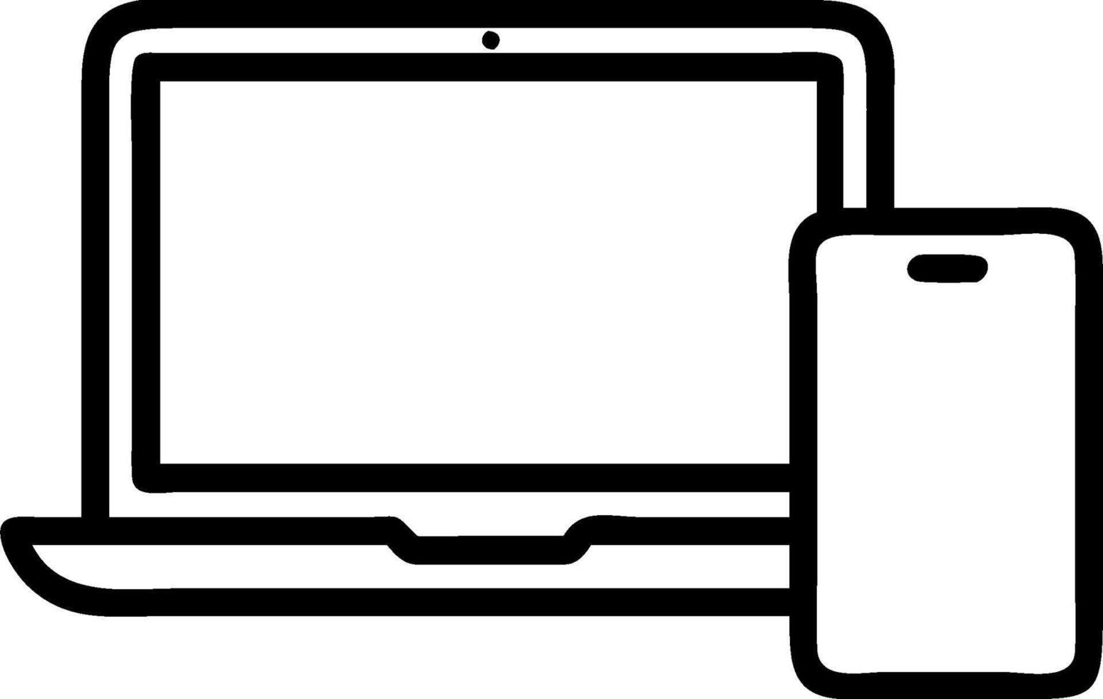 Laptop and Phone with Financial Data concept as Laptop and phone side by side displaying financial data with copy space. in Photo Stock Concept vector