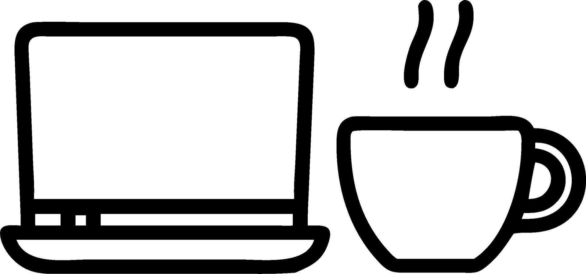 Laptop and coffee cup symbol with copy space for workspaces concept as An artistic rendering of a laptop and coffee cup symbol with spacious copy space suitable vector