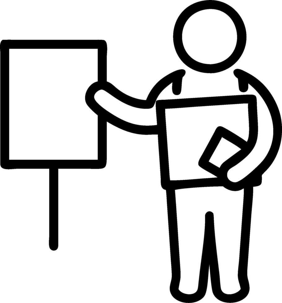 Librarian with Book and Announcement Board concept as An image of a librarian with a book and announcement board set against a whimsical background offering ampl vector