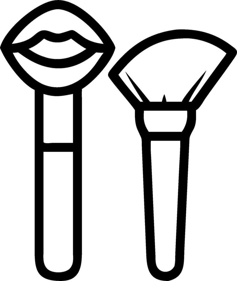 Makeup brush and liquid lipstick icon with space for text and icons on a gray background concept as A versatile makeup brush and liquid lipstick icon featuring s vector