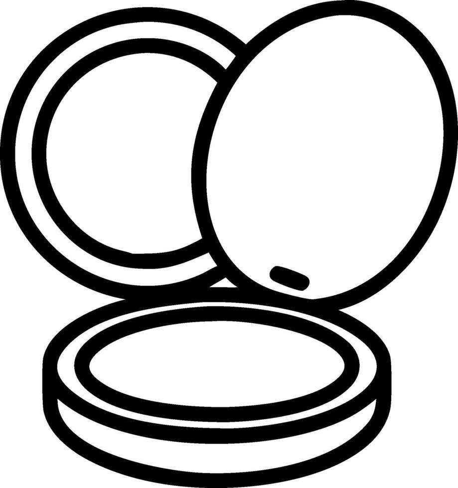 Makeup compact and blush brush icon with ample space for text and graphics concept as An iconographic makeup compact and blush brush design offering ample space vector