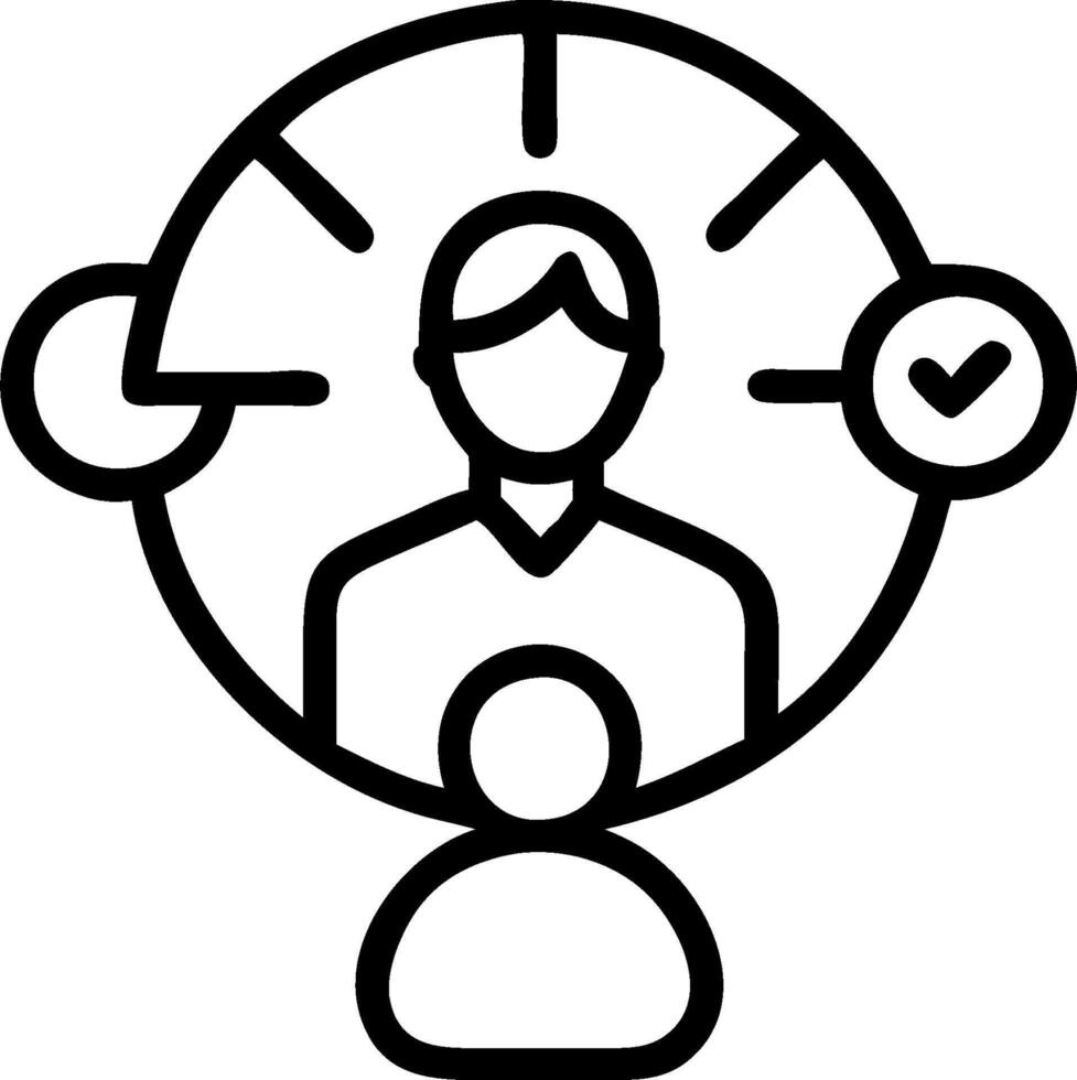 Manager with a work life balance wheel and a family photo symbolizing work life balance with ample space for text. concept as A manager using a work life balance vector