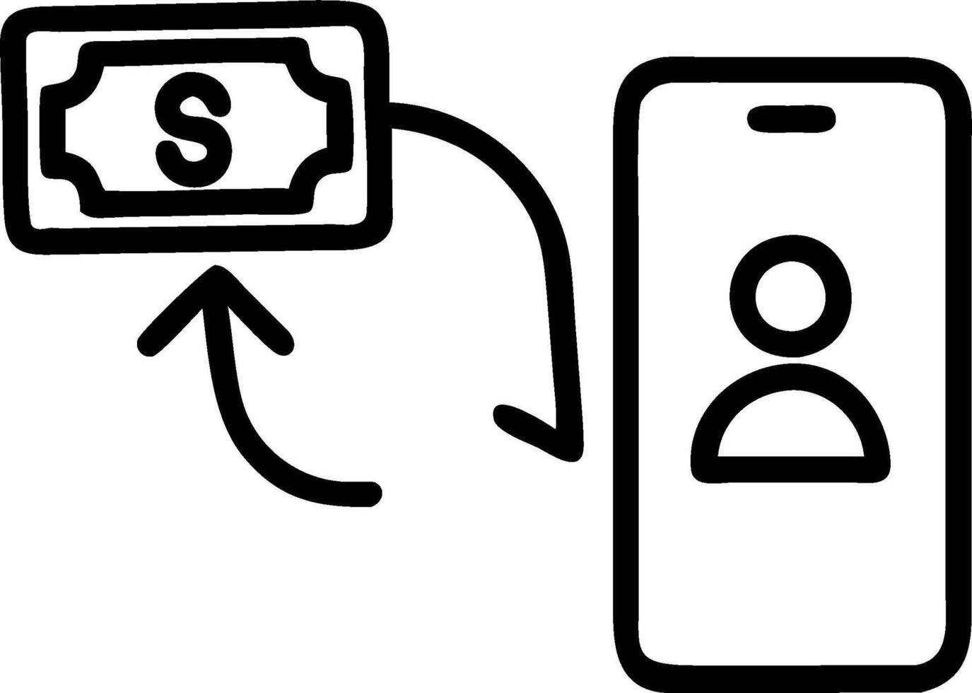 Man Transferring Money Using App concept as A man transferring money using a mobile banking app set against a plain background with space for text or design elem vector