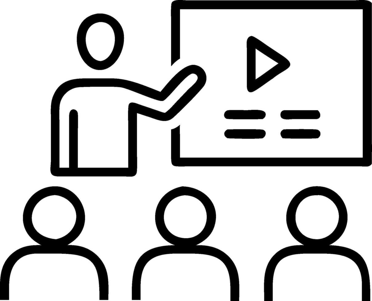 Marketing director presenting social media strategy to executives concept as A marketing director in a boardroom presenting a social media strategy to company ex vector
