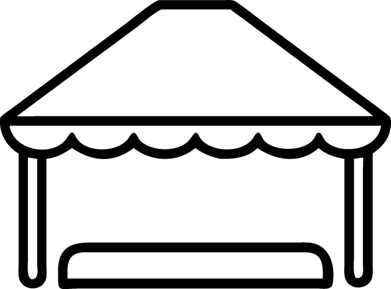 Market tent and street food icon with blank area for customizable text concept as A creative depiction of a market tent and street food icon featuring a blank ar vector