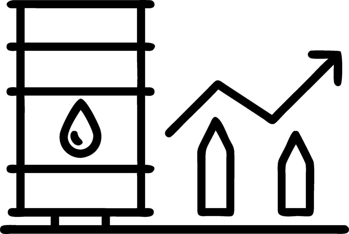 Oil Barrel and Horizontal Graph concept as Oil barrel and a horizontal graph on a dreamy background offering ample space for text or graphics symbolizing steady vector