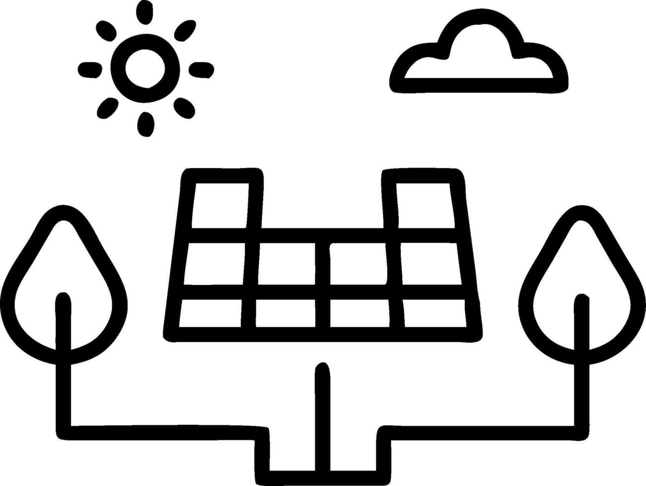 Overhead view of a city park with solar panel overlay symbolizing green urban energy in double exposure with copy space. concept as An overhead view of a city pa vector