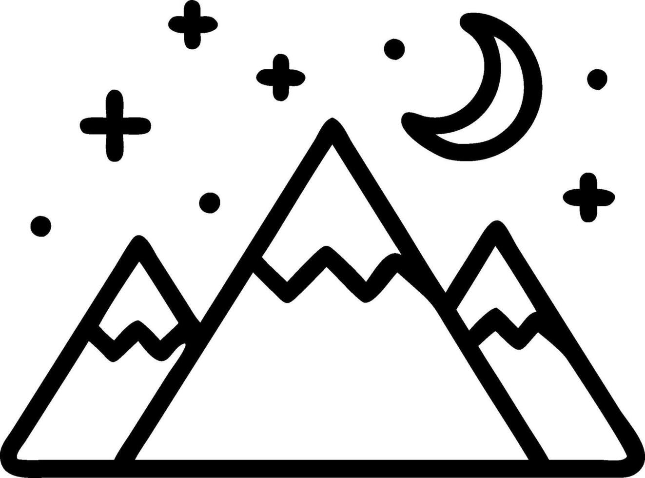 Peaks Under Starry Skies concept as Snow capped mountains under starry skies create a breathtaking nocturnal landscape where snow meets the cosmos. in Photo Stoc vector
