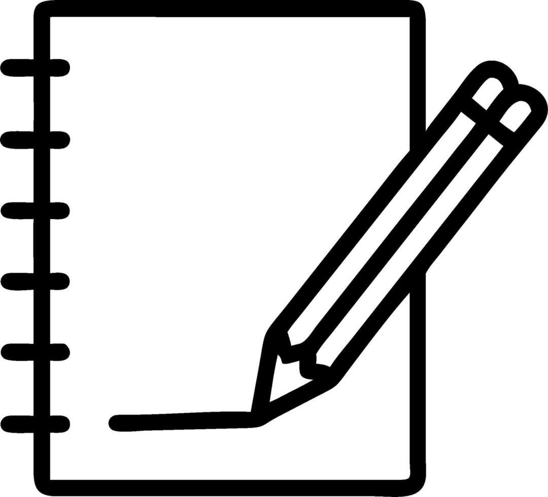 Pencil and notebook icon with copy space for academic ads concept as A sleek pencil and notebook icon with generous copy space suitable for creating eye catching vector