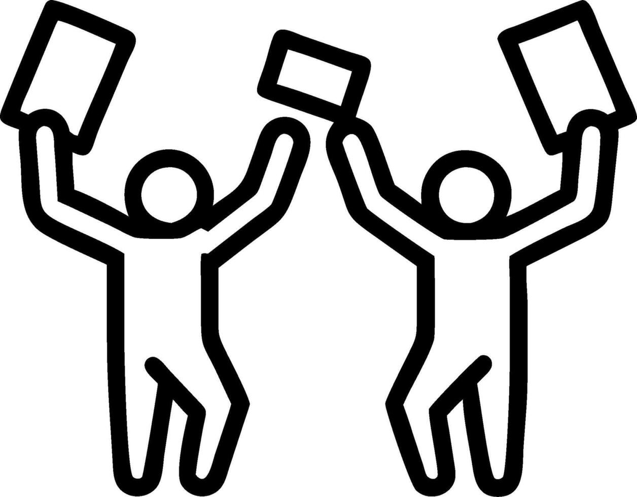 People with Diplomas and Smartphones concept as Business professionals holding diplomas and using smartphones set against a whimsical background offering ample s vector