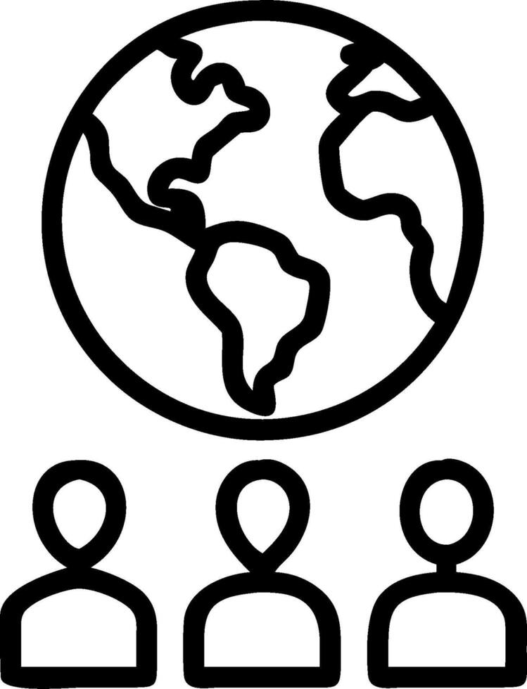 People with Earth and Climate Change Project Plans concept as A group of people developing climate change project plans with an earth model set against a whimsic vector