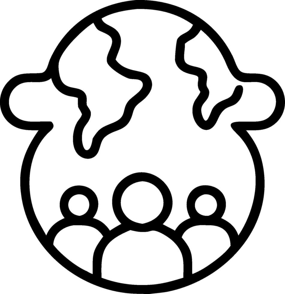 People with Earth and Climate Change Project Plans concept as A group of people developing climate change project plans with an earth model set against a whimsic vector
