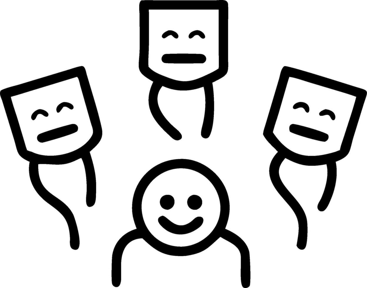 People with Floating Piggy Banks and Smiling Faces concept as A group of people with floating piggy banks and smiling faces set against a whimsical background of vector