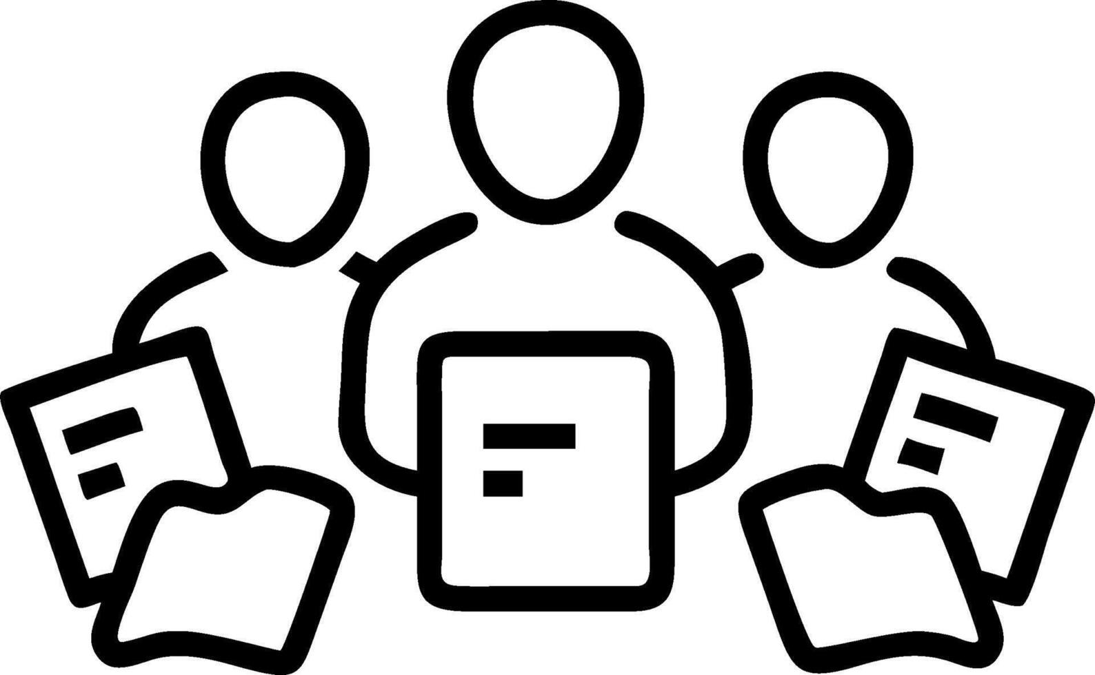 People with Watercolor Brushes and Business Documents concept as A group of people holding watercolor brushes and business documents set against a whimsical back vector