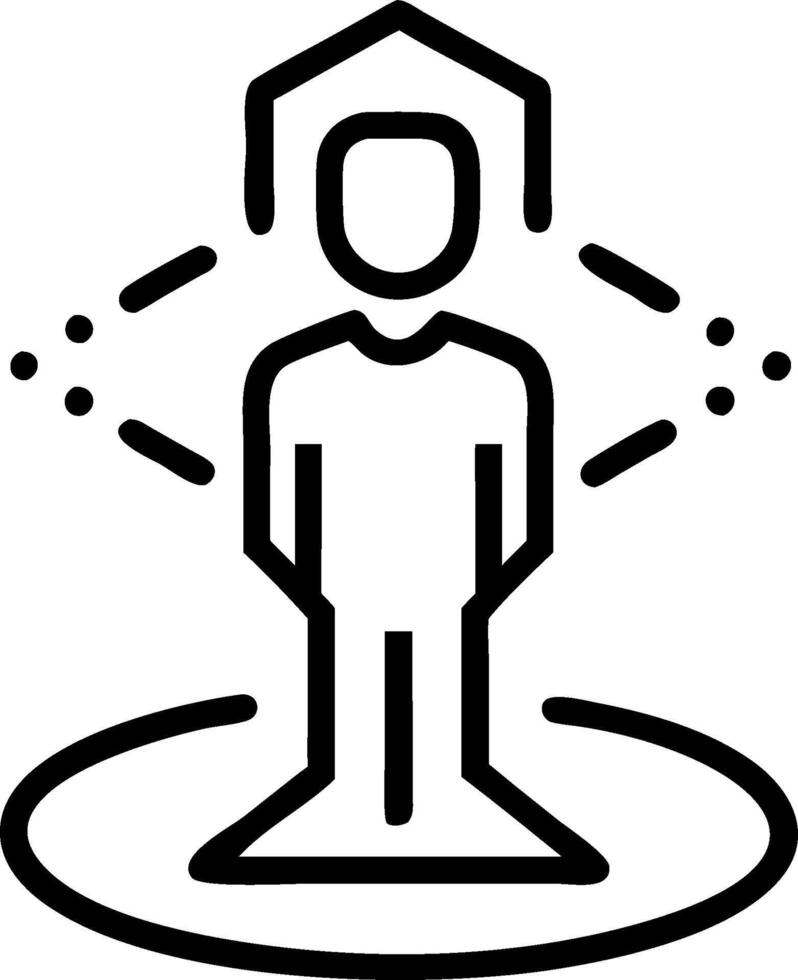 Person and a hologram symbolizing futuristic technology in double exposure with copy space. concept as A person fused with a hologram representing futuristic tec vector