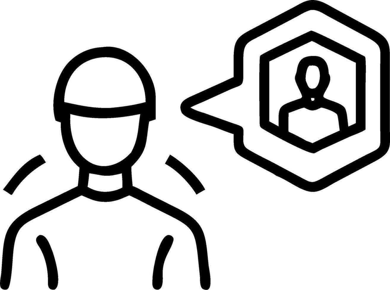 Person and a hologram symbolizing futuristic technology in double exposure with copy space. concept as A person fused with a hologram representing futuristic tec vector
