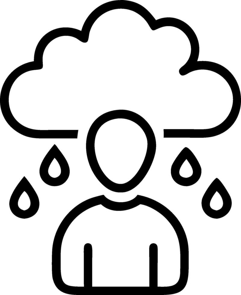 Person and a rain cloud symbolizing water cycle and sustainability in double exposure with copy space. concept as A person blended with a rain cloud representing vector