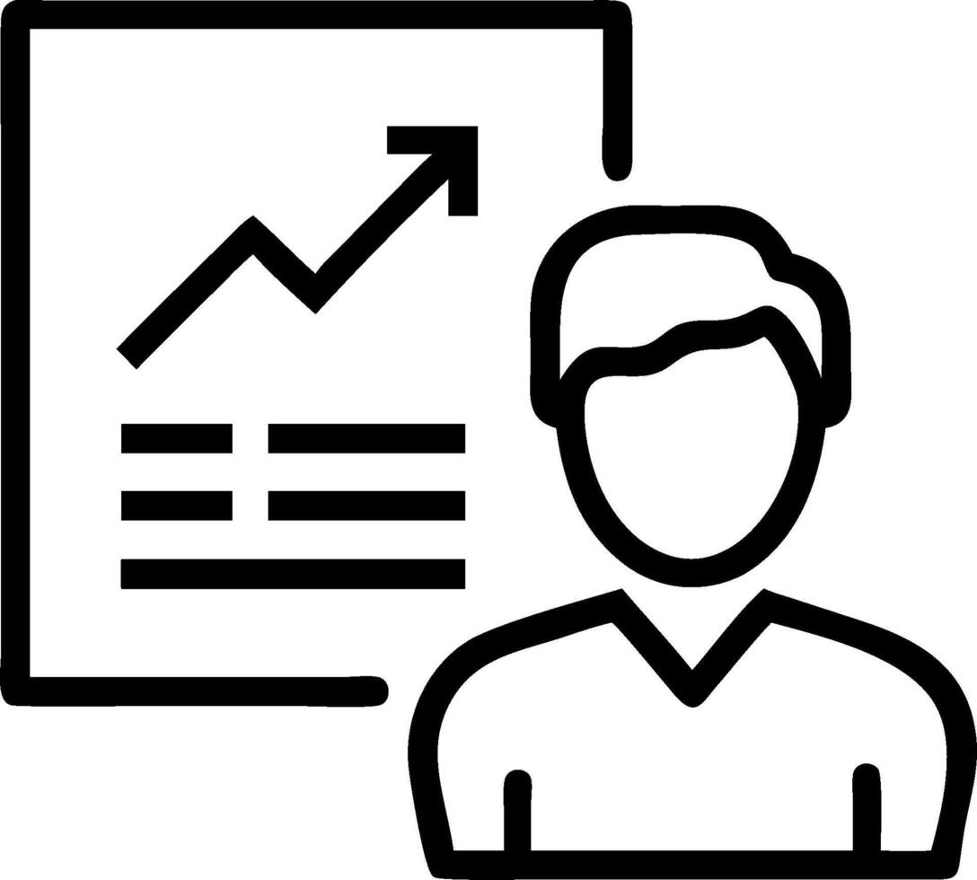 Persona with a trend line and a financial news headline symbolizing market trends in double exposure with copy space. concept as A persona blended with a trend l vector