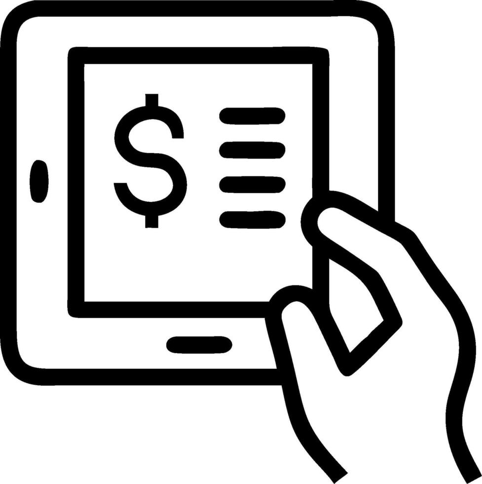 Person Using Budgeting App on Tablet concept as A person using a budgeting app on their tablet with a plain background offering ample space for text or graphics. vector