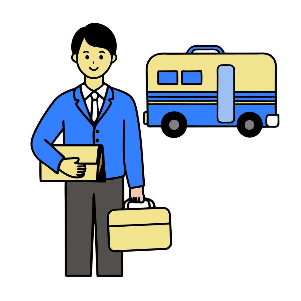 Person with a school bus lunchbox and homework overlay symbolizing American family school life in double exposure with copy space. concept as A person intertwine vector