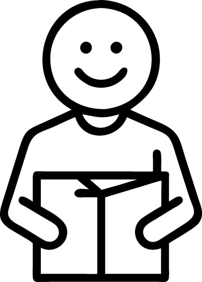 Person with Delivery Box and Customer Service Smile concept as A person holding a delivery box with a bright smile set against a clean background offering space vector