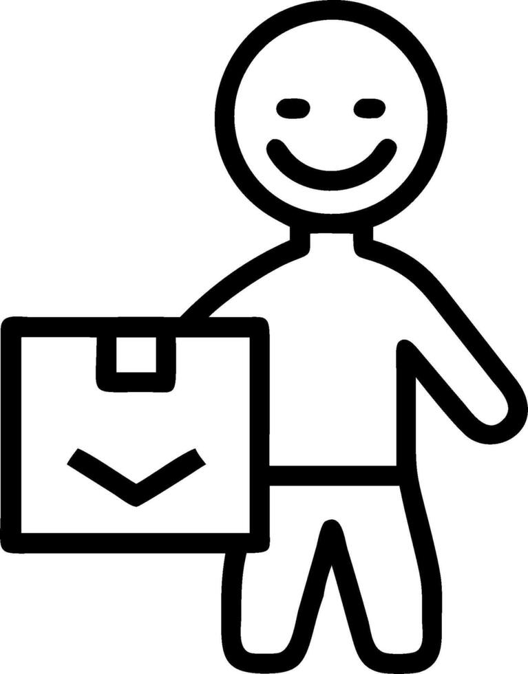 Person with Delivery Box and Customer Service Smile concept as A person holding a delivery box with a bright smile set against a clean background offering space vector