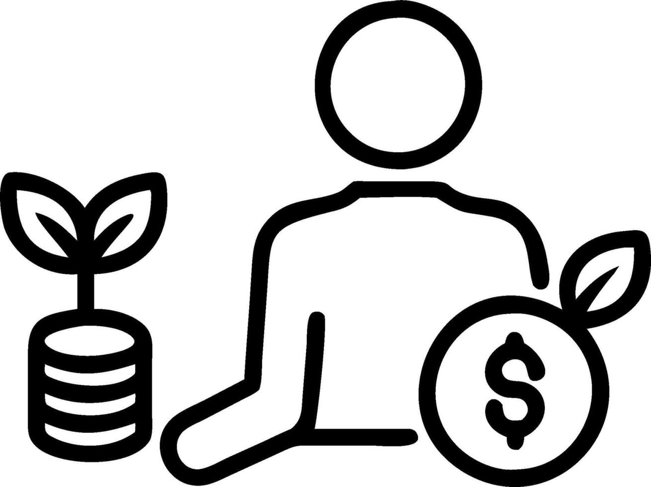 Person with Eco Friendly Money Bag concept as A person holding an eco friendly money bag set against a blank background providing space for text or design elemen vector
