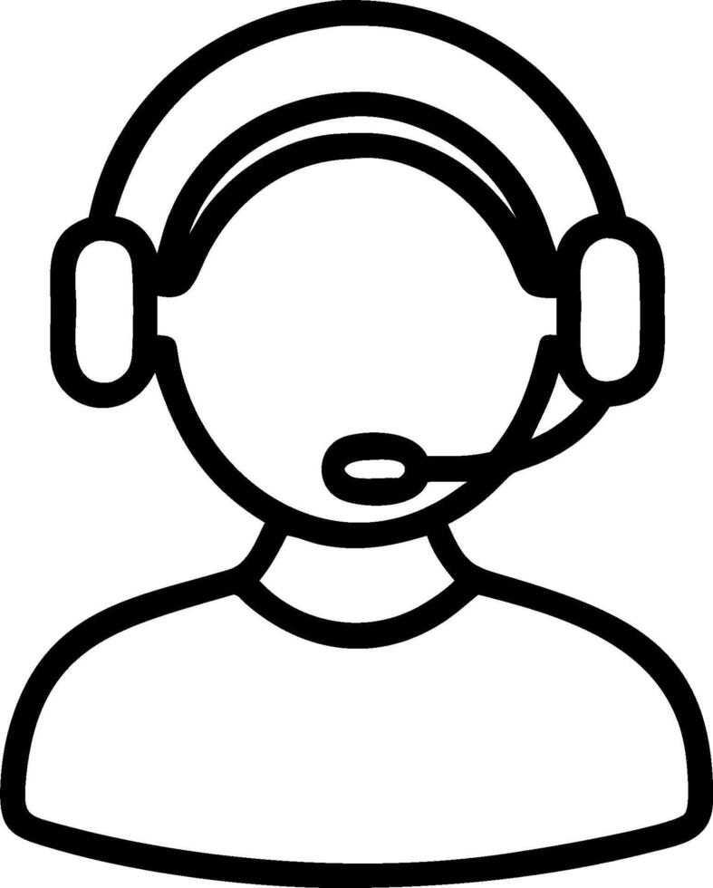 Person with Headset and Excellent Customer Communication concept as A person wearing a headset and communicating with customers set against a blank background wi vector
