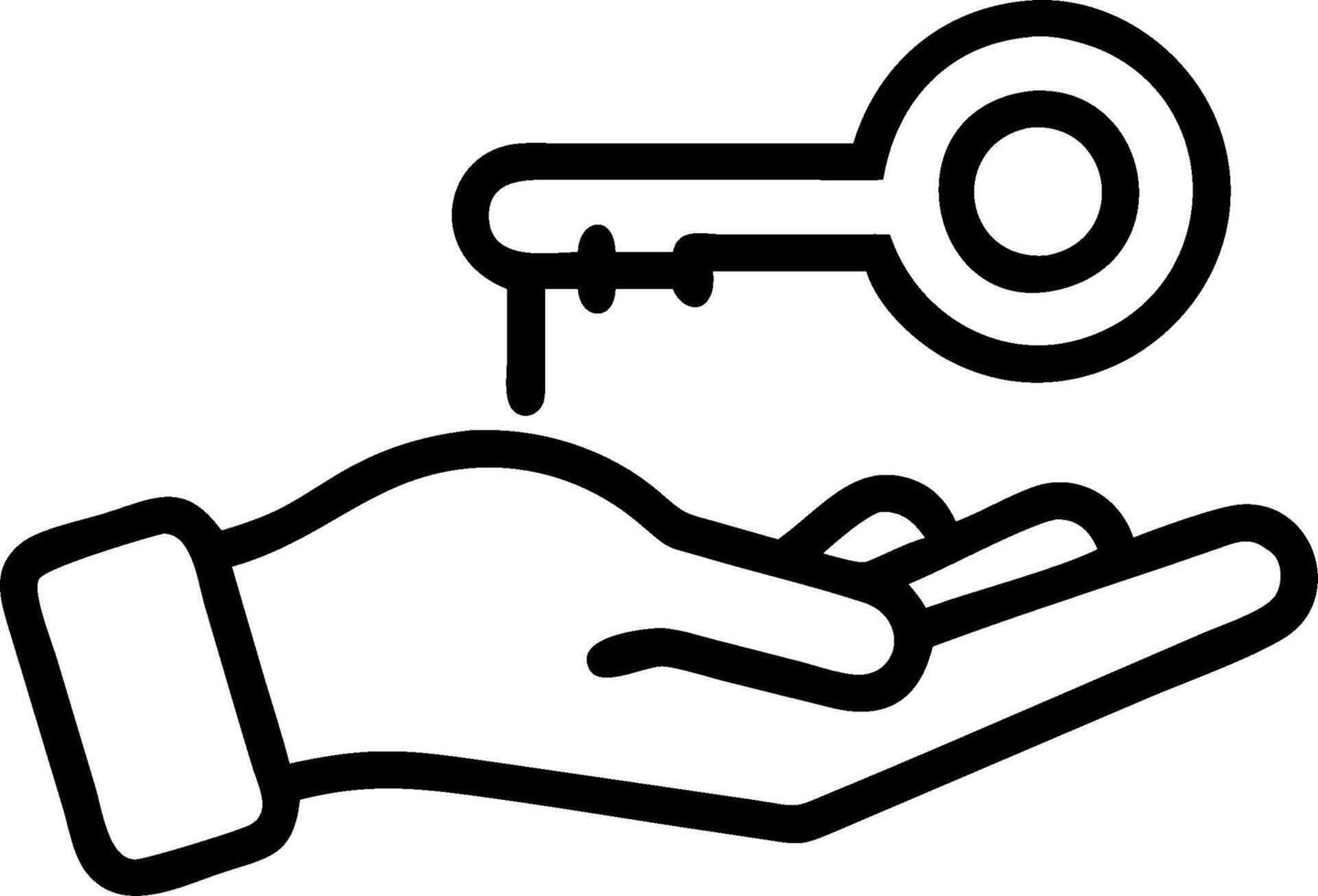 Person with Magic Key and Floating Locks concept as A person holding a magic key with floating locks set against a blank background offering space for text or gr vector